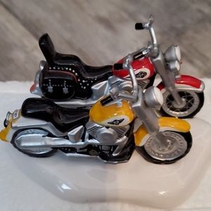 Snow Village Harley-Davidson fat boy & softail